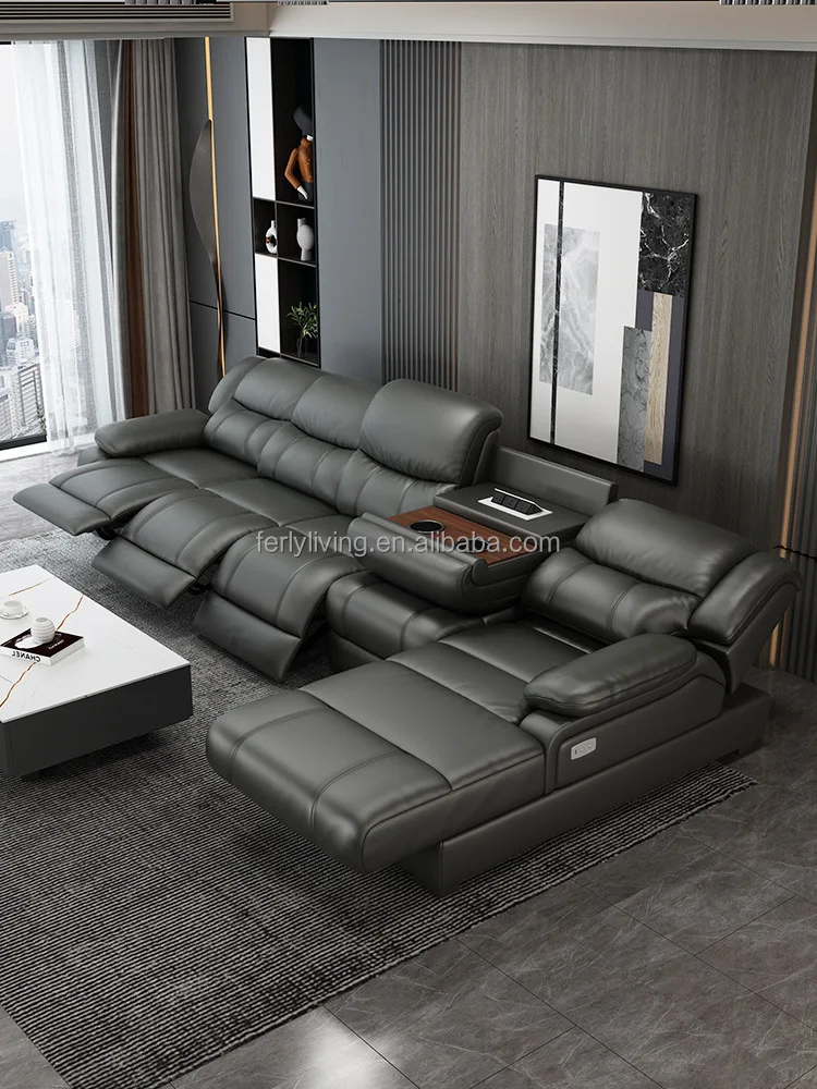 Modern Space Capsule Style Sofa Set Furniture Living Room Leather Electric Sofa