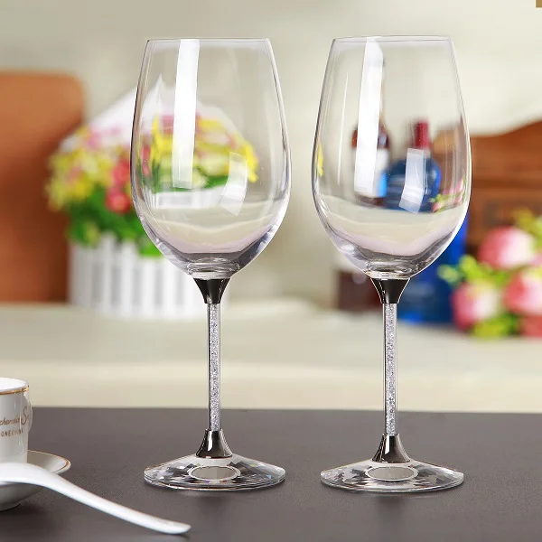 Бессвинцовый хрустальный бокал для вина с логотипом на заказ свадебное украшение дома красного длинной ручкой