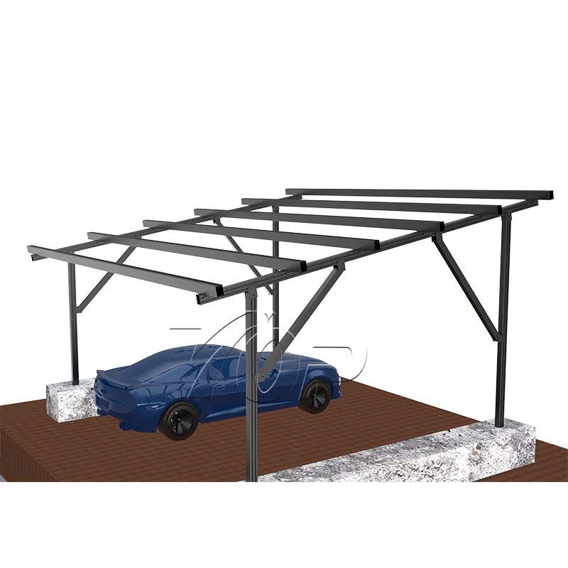 High Quality 2 cars Solar Panel Carport Racking System  Aluminium Solar Parking Garage Solar Carport Mounting