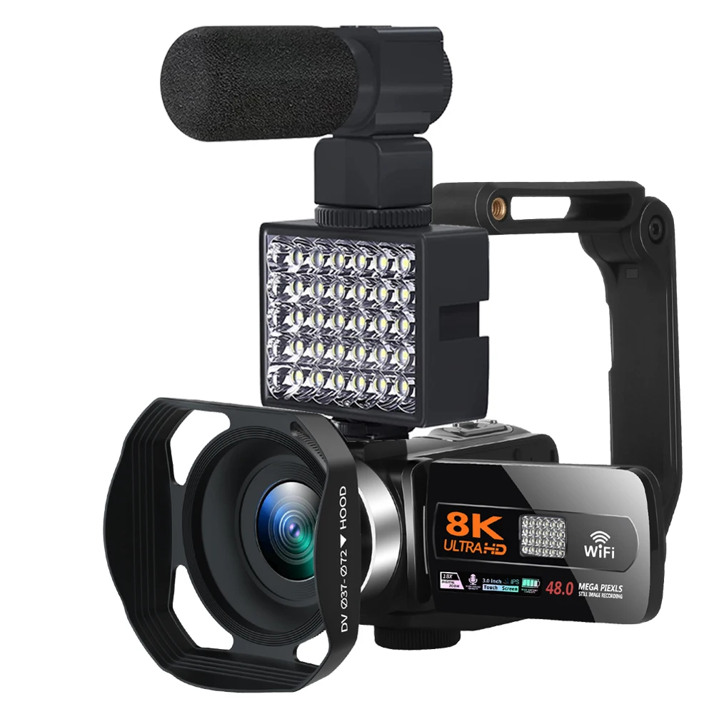 8K профессиональная видеокамера Wi-Fi Цифровая для Youtube потоковый Vlog Recorder 16X покадровая