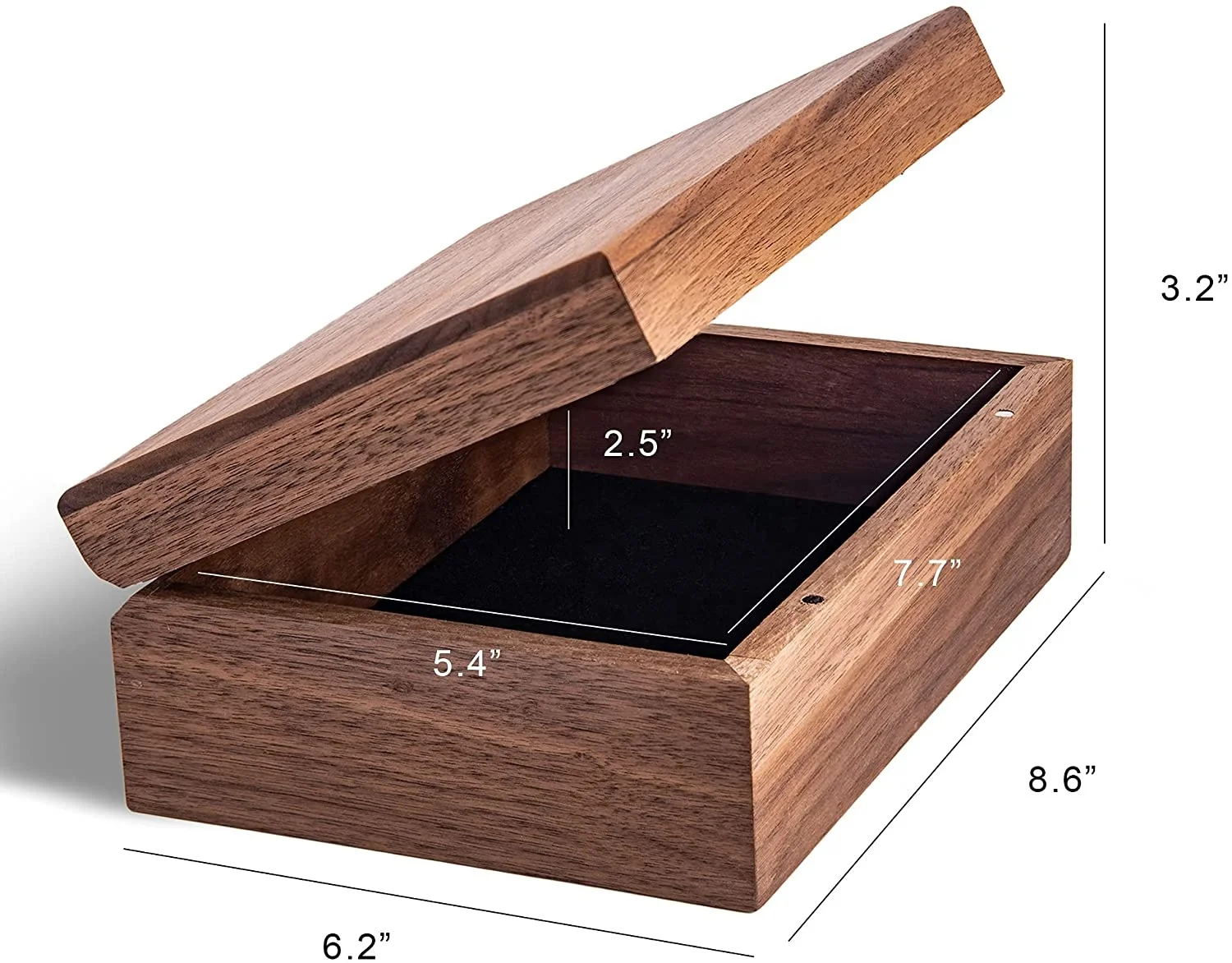 Custom luxury wooden boxes with hinged lid large wooden storage box with magnetic lid  walnut keepsake box for home decor