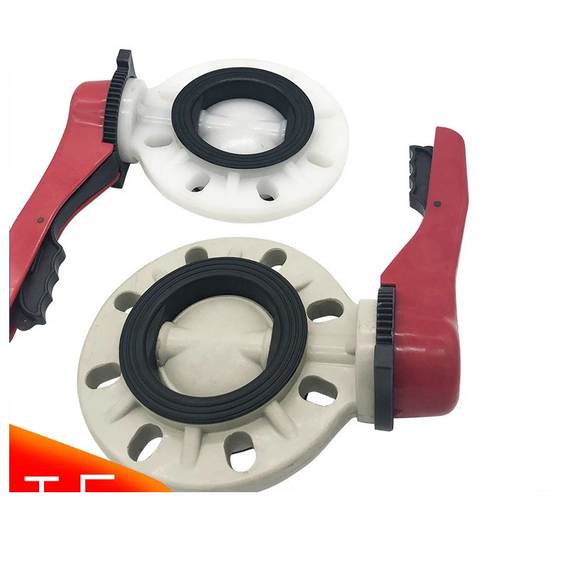 Manufacturer PPH Polypropylene worm wheel wafer handle Butterfly Valve (corrosion resistance)