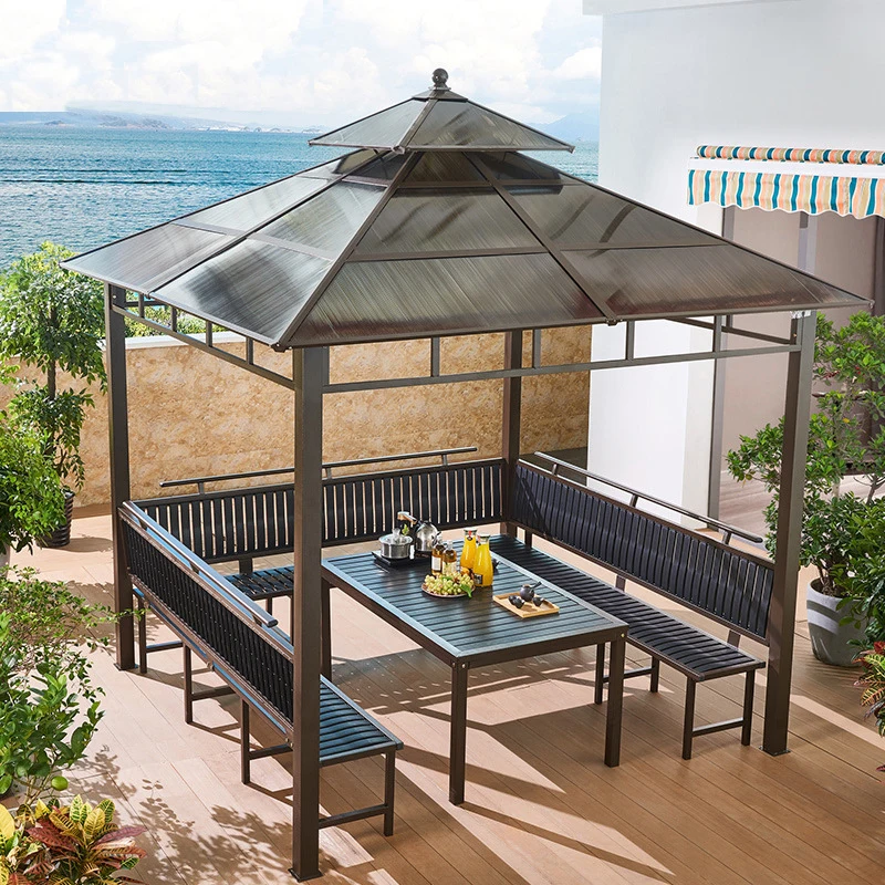 Modern Garden Waterproof roof gazebo sunshade customizable gazebos outdoor aluminum luxury pavilion
