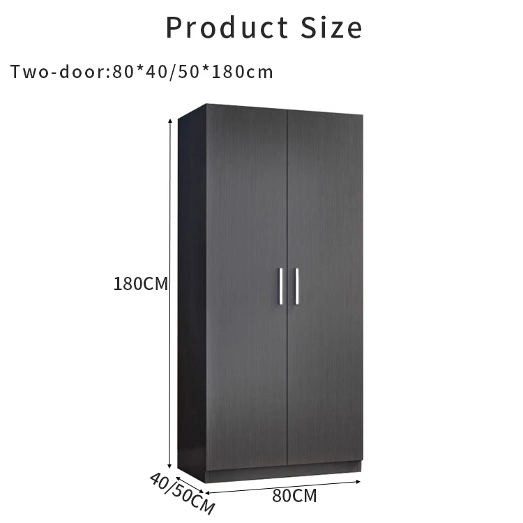 Best Selling Premium Quality Wooden Covered Drawer Wardrobe Hanging Clothes Cabinet Modern 2 Door Wardrobe