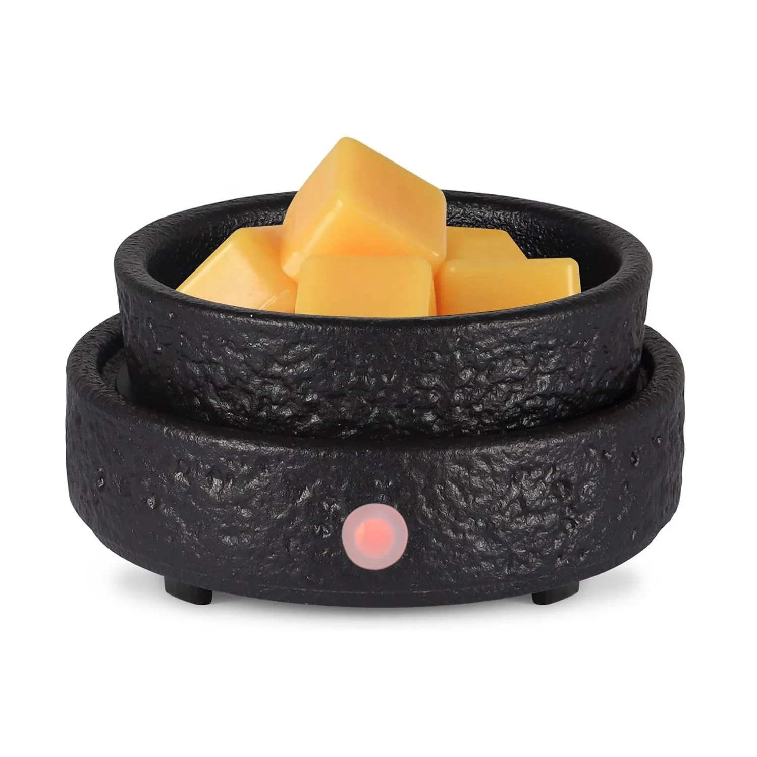 Hot Sale Elegant Cute Matte Black Ceramic 3 In 1 Electric Scented Wax Warmer For Home Office