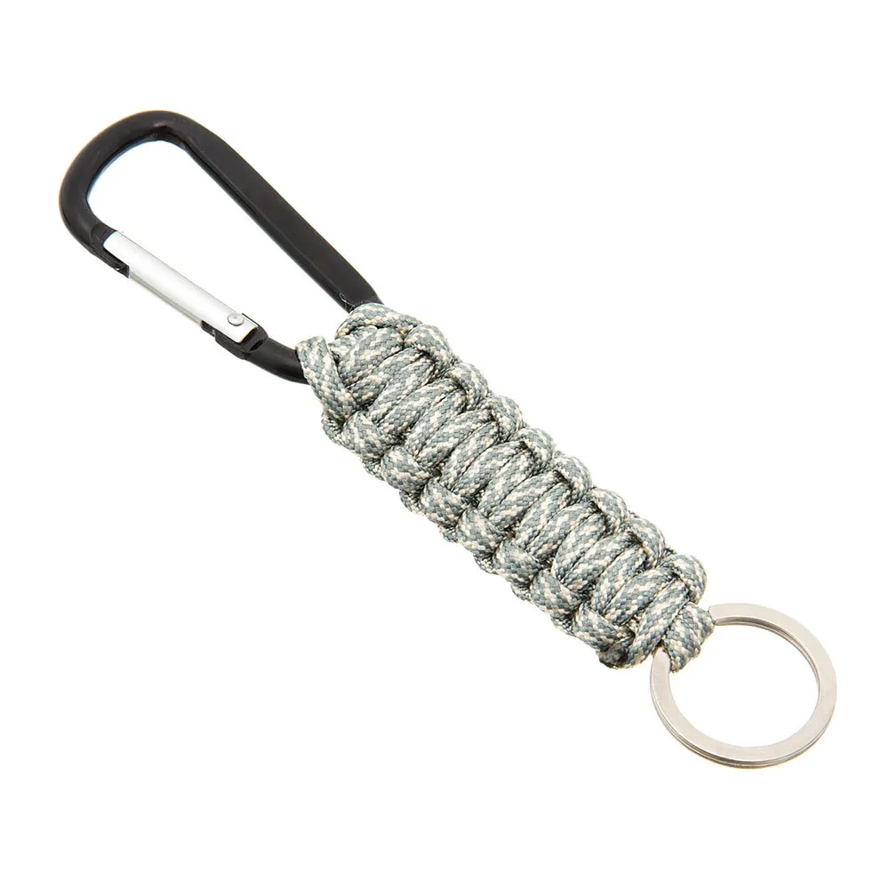 Wholesale Hand-woven Survival Paracord Carabiner Keychain Promotional Paracord Keychain With Carabiner