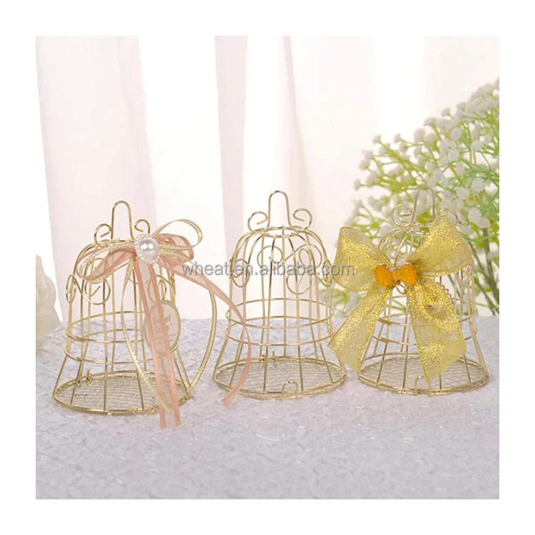China Factory Wedding Gift Food Chocolate Gold Metal Bell Shape Candy Box
