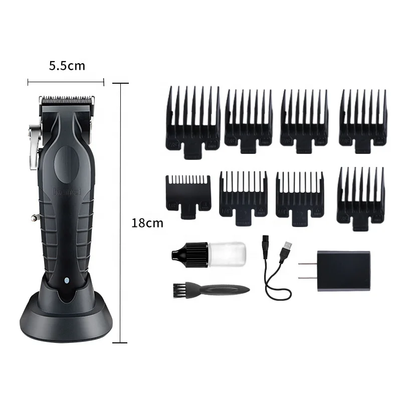 Kemei 2296 2500mah Lithium Battery Adjustable trimmer Cordless Electric Body Groin Hair Trimmer For Men