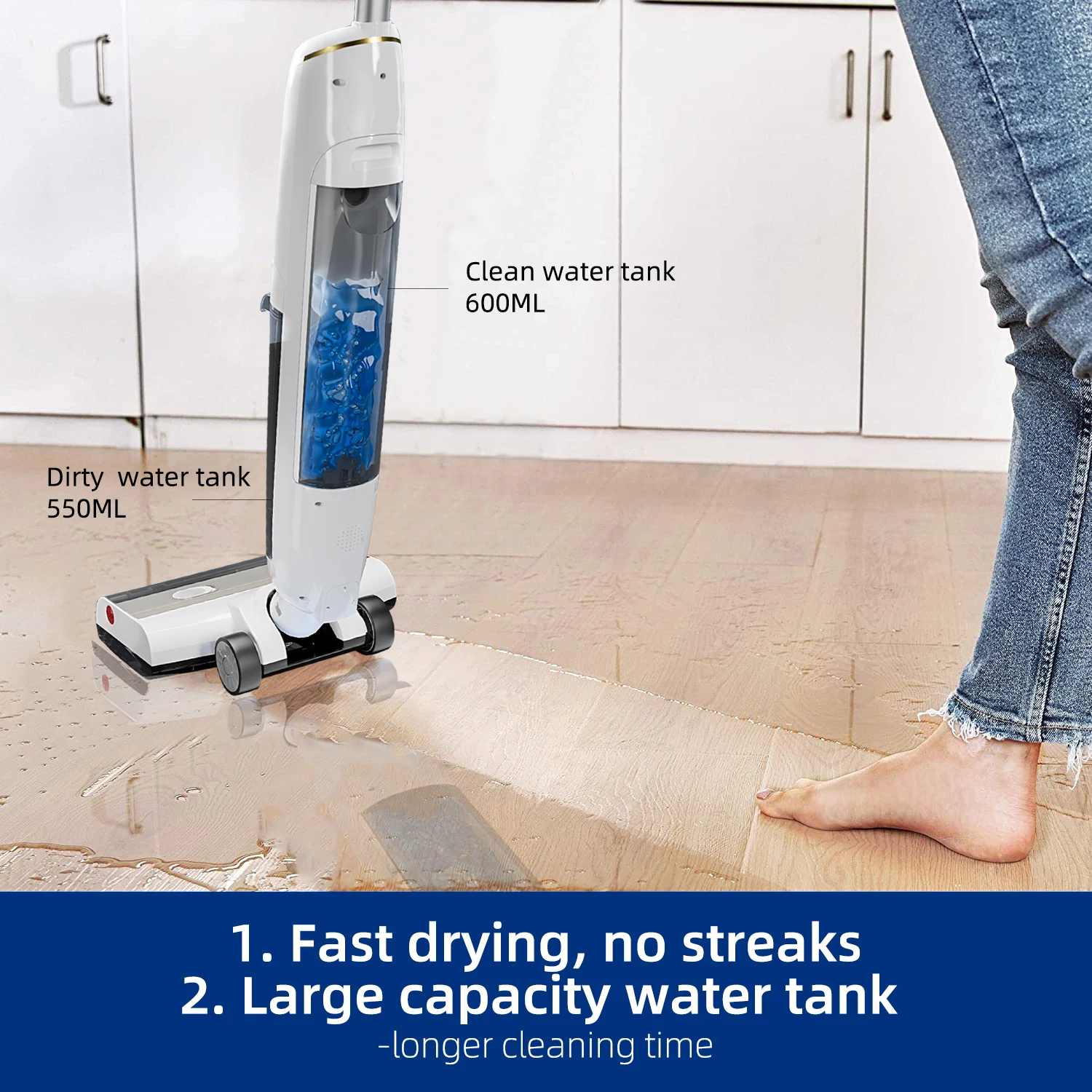 2023 smart cordless wireless wet and dry upright floor washing vacuum cleaners and mop roly for homes use floor