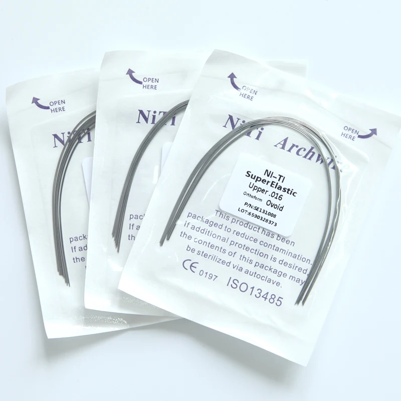 Dental orthodontic niti arch wires natural 016