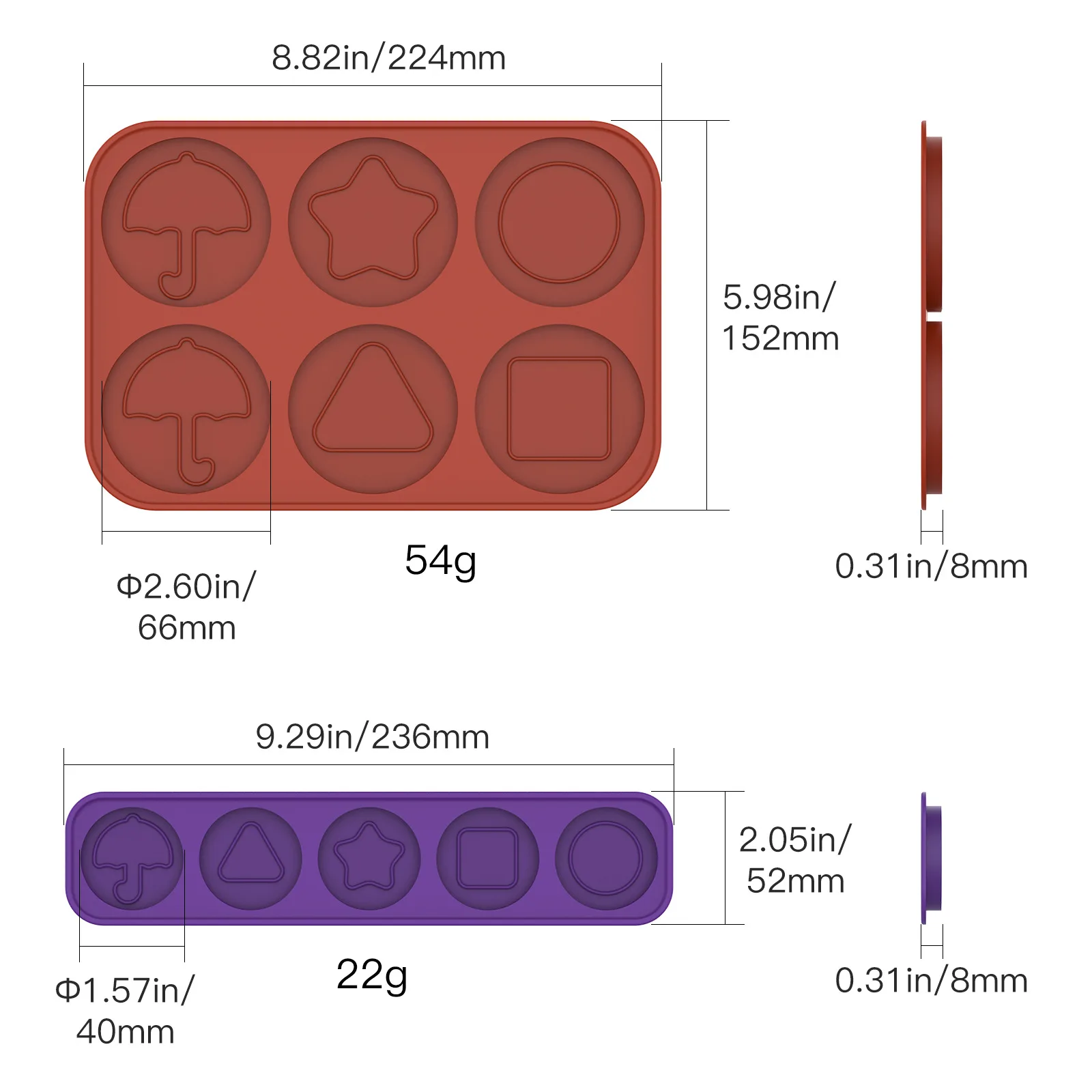 Factory Custom Half Sphere Round Square Rectangle Heart Cake Silicone Baking Molds Chocolate Mounds for Baking