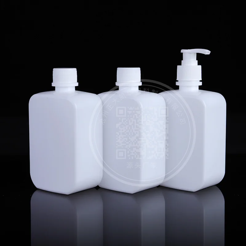 Eco Friendly 500ml plastic hdpe square hand liquid soap lotion pump bottle
