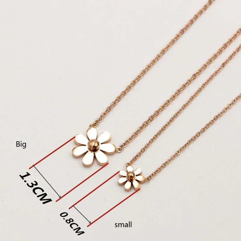 Custom Design Stainless Steel Rose Gold Gold Silver Sunflower Rose Flower Charm Necklace For Women Girls Minimalist Jewelry Neck