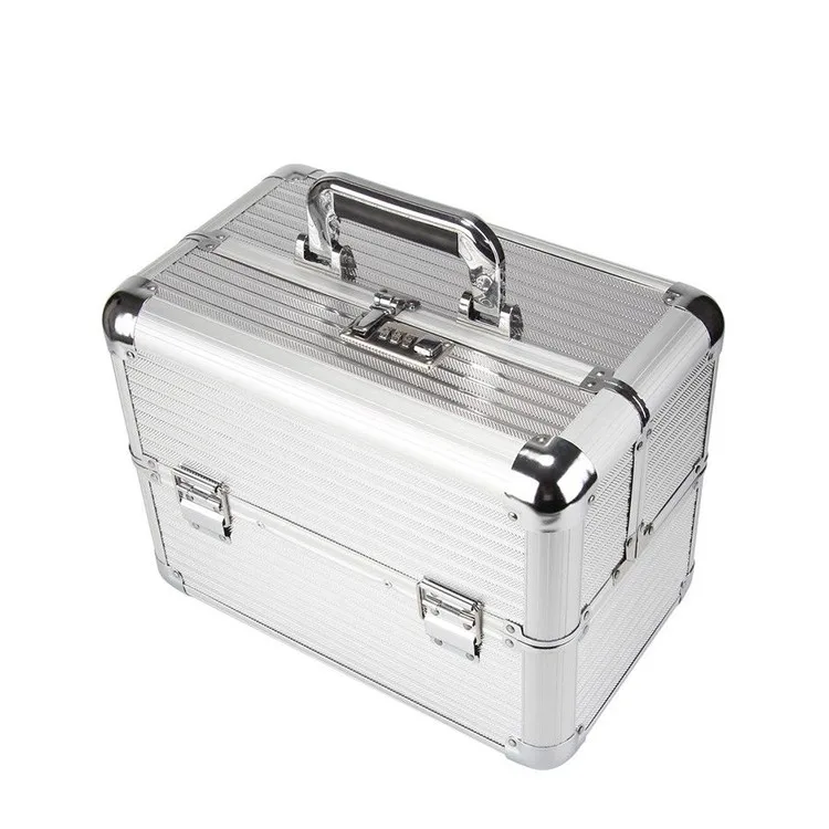 Professional Custom Beauty Mirrored Sturdy Aluminum Brush Makeup Box