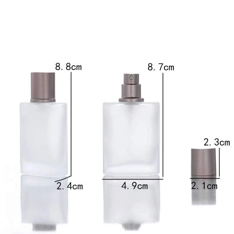 Stock 1oz 30ml Clear Frosted Glass Perfume Bottle With Aluminum Atomizer