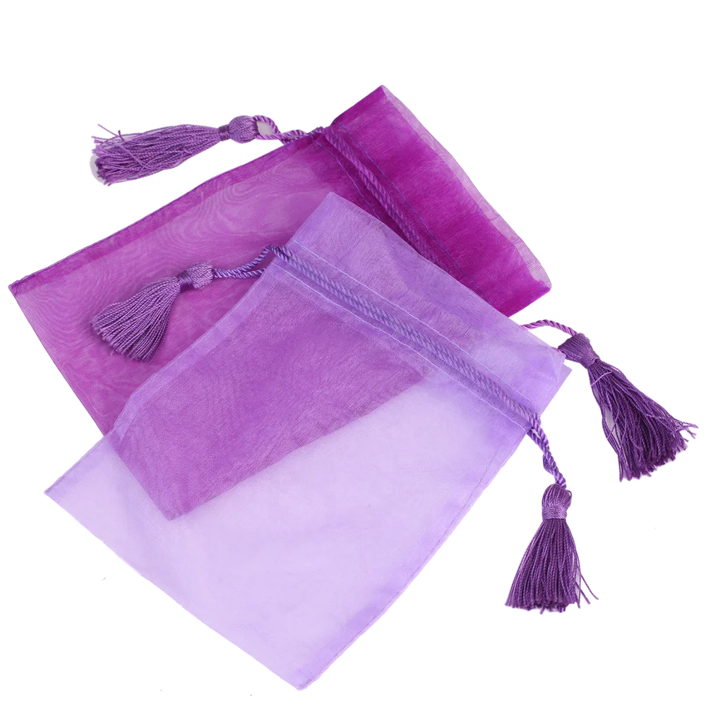 organza bag with logo printed custom organza pouch bag with tassel
