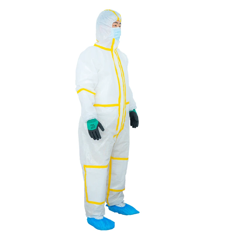 Factory supply Multilayer barrier film chemical protective suit /Acid resistant clothing Type 3b/4b work clothing