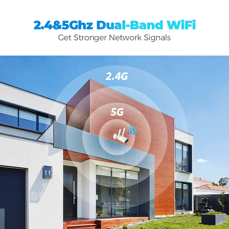 Smart Outdoor Wireless Wall 5MP OEM Wifi Bullet  CCTV Camera For Home High Quality  Full Color 2.4G 5G Dual Band IP Camera