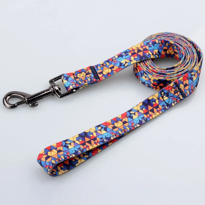 Free design custom print private label popular durable colored fancy leash for dogs