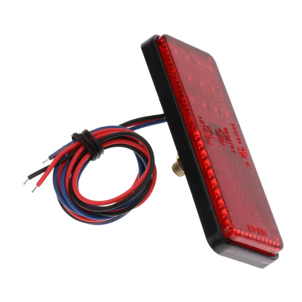 12V Universal Motorbike Motorcycle Side/tail Fog Reflectors LED Tail Brake Stop Light