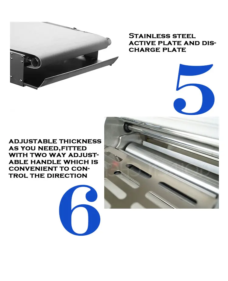 Bakery 400mm and 500mm Commercial Dough Sheeter Pizza Machine Dough Slicer