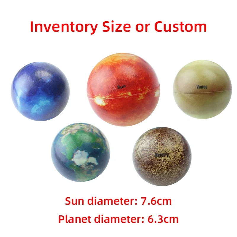 Planet Ball Ball Galaxy Pattern High-Density Foam Stress Balls Hand Exercise Gadgets Kids School Carnival Reward Party Bag Gift