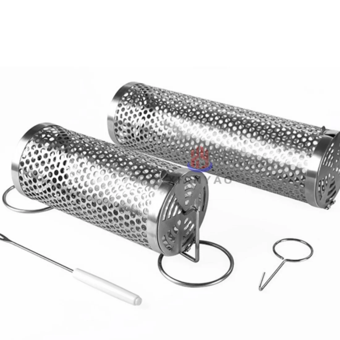 Portable Round Tube Cylinder Stainless Steel Grill Mesh Useful Rolling Grilling Basket for BBQ