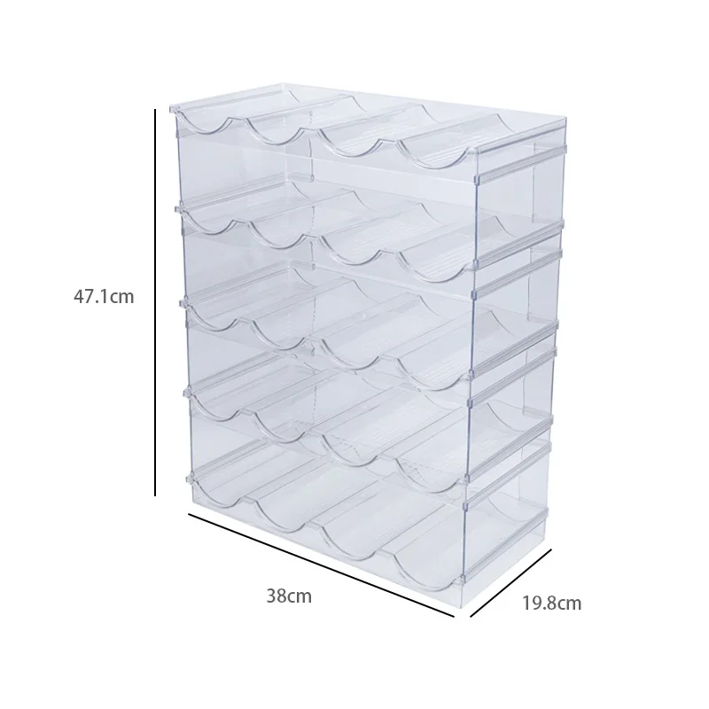 Household plastic multiple layers wine rack stackable water bottle storage organizer rack