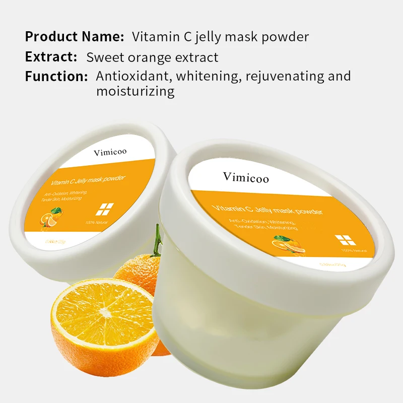 Private Label Calming Whitening Antioxidant Repair Face Mask Watermelon Vitamin C Cherry Seaweed Jelly Mask Powder Set