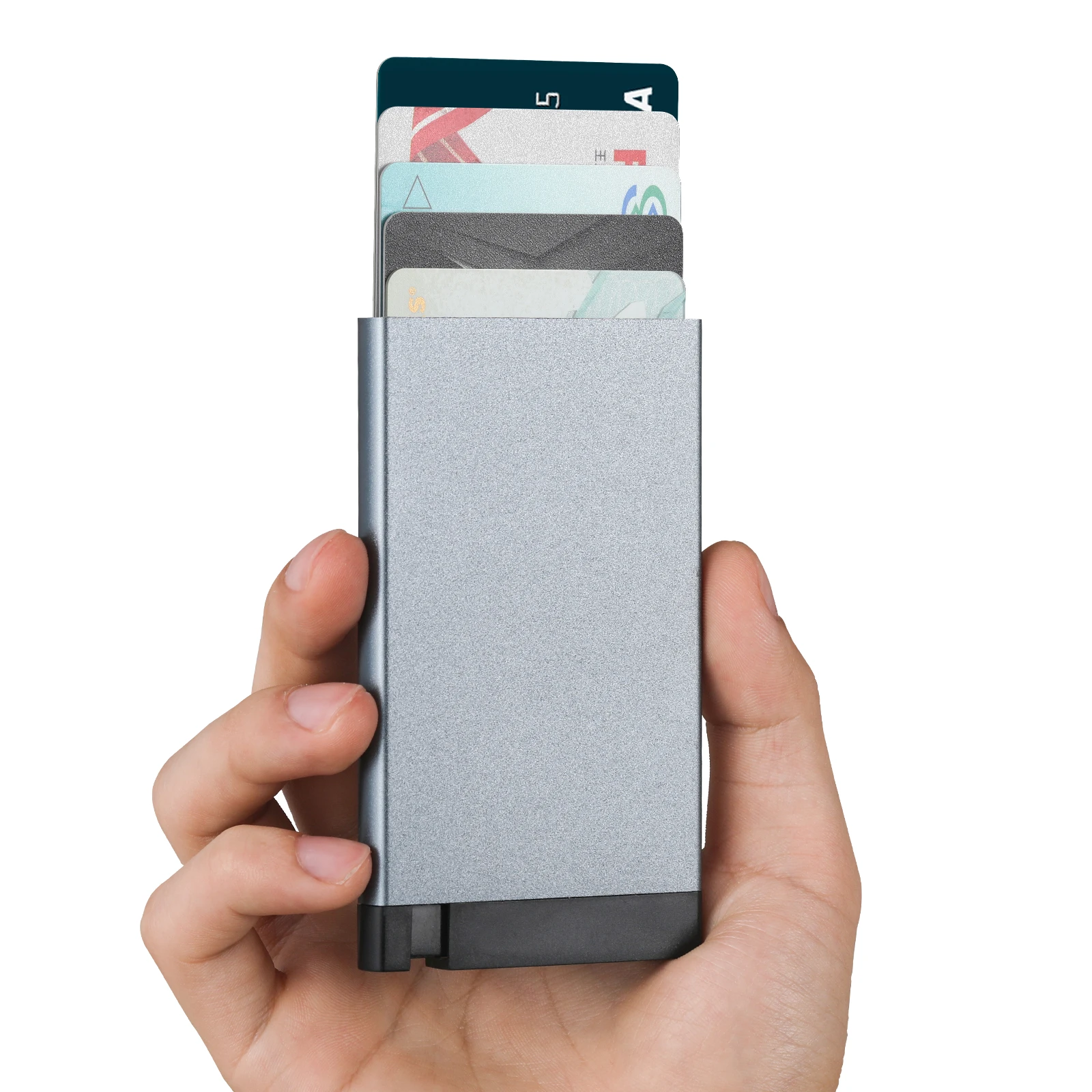 Card Holder Wallet Pop Up RFID Blocking Slim Aluminum Card Holder Metal Wallet