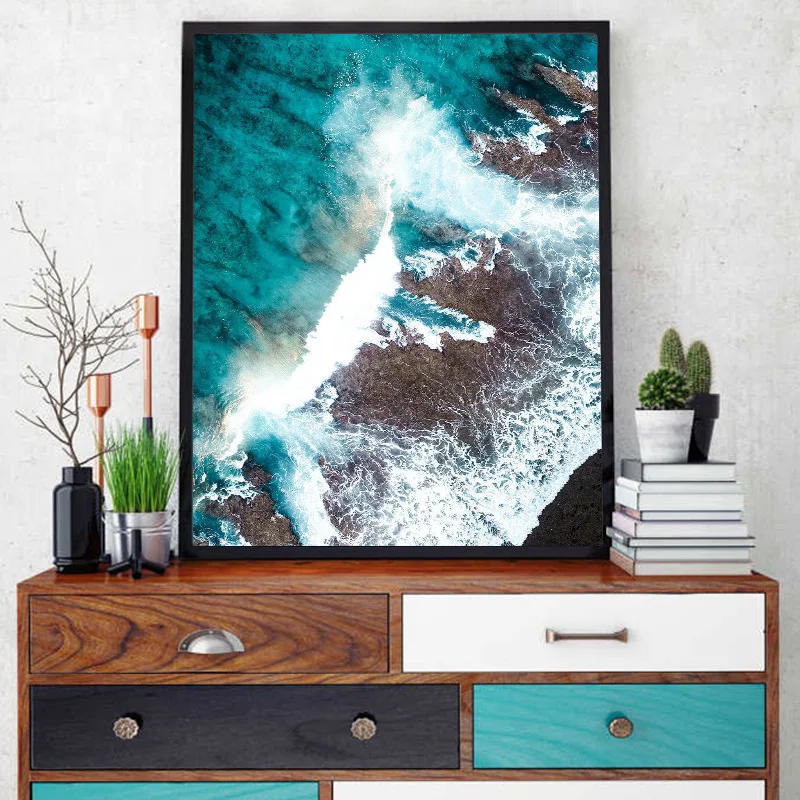 Amazon Landscape DIY Handmade Nordic American Style Sea Oil canvas Paintings by Numbers