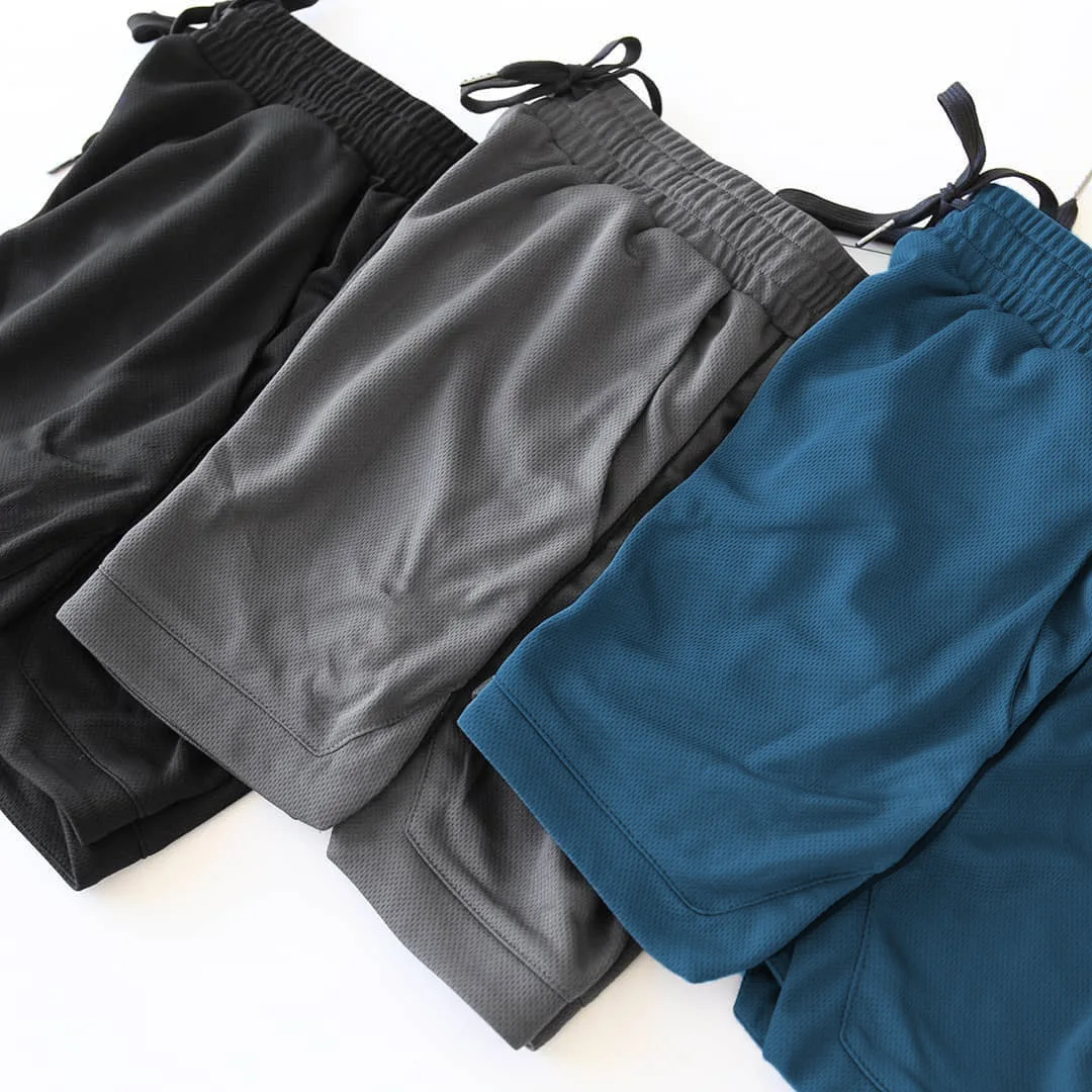 
mens gym shorts with pockets quick-drying breathable outdoor wear workout polyester running 