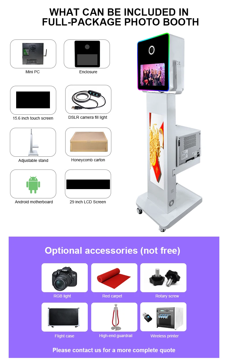 Newest 15.6 Inch Touch Screen DSLR Photo Booth For Wedding Party Photo Booth Shell With High Resolution  LCD Screen
