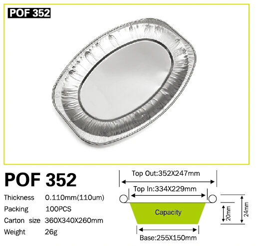 Newest design airline aluminum fish tray with lid disposable eco-friendly home kitchen backing full sizes