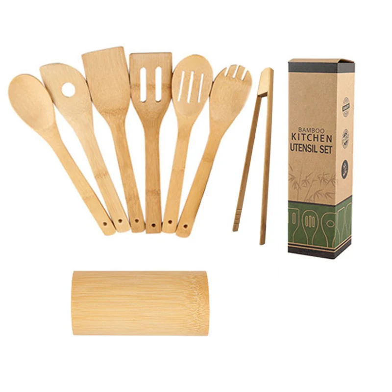 Eco friendly bamboo cooking set cooking utensil set for kitchen