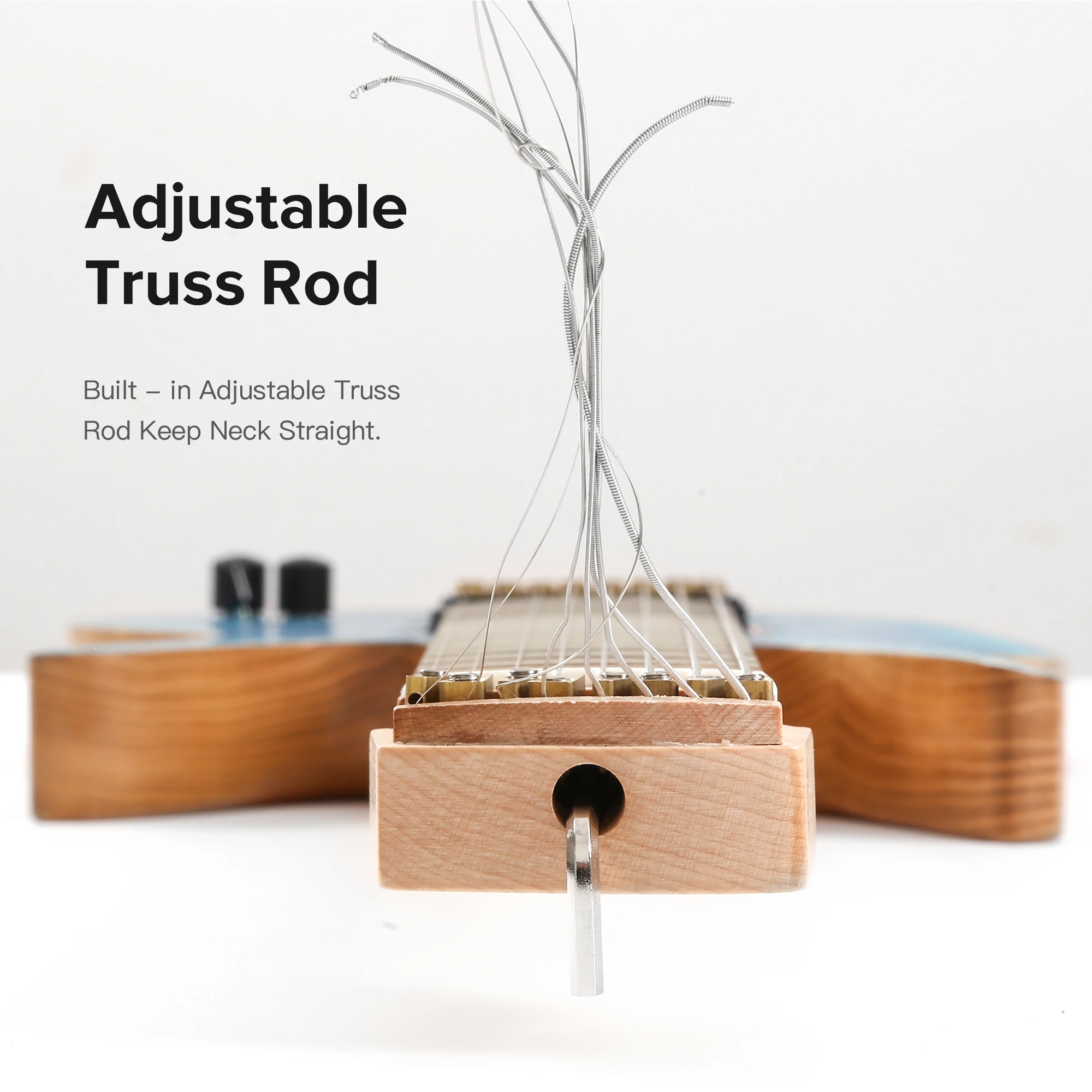 Batking  8 String  Fanned Fret Headless Electric Travel Guitar with Multiscale Birdeyes Fingerboard  Of Luminous Inlay