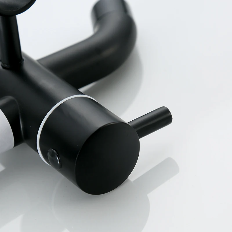 Sanitary Ware Modern Design Black Washing Machine Faucet Zinc Metal One Inlet And Two Outlets