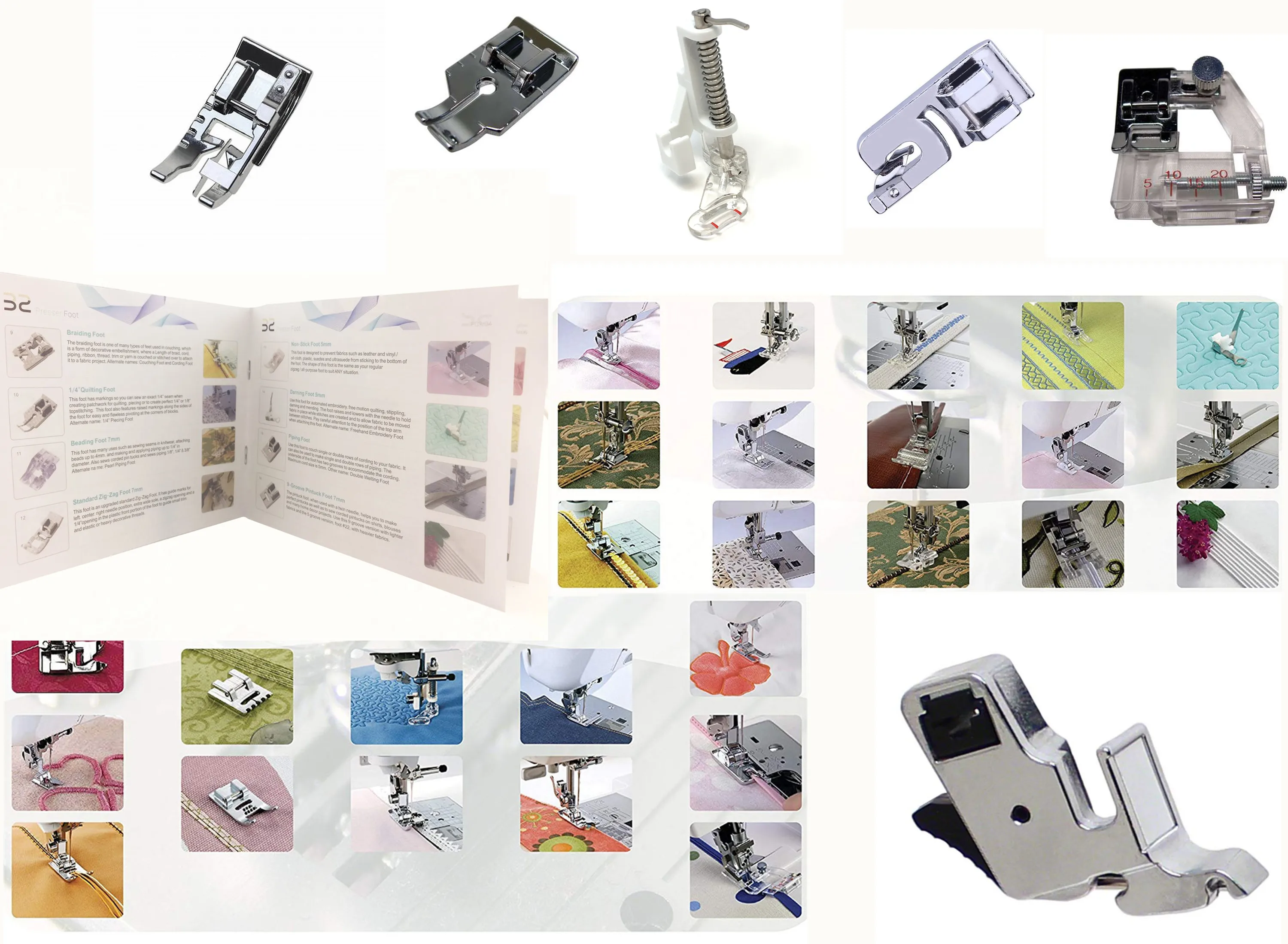 Presser Foot for Household Sewing Machines, 33-Piece Presser Foot Set with Multi-Function Sewing Accessories