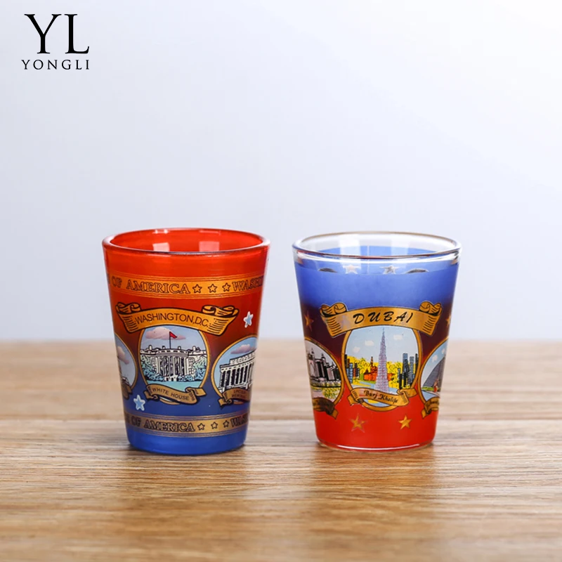 1oz 2oz Mini Square Glassware America Style Spirit Liquor Souvenir Korea Soju Shot Glasses With Custom Logo Brand Acceptable