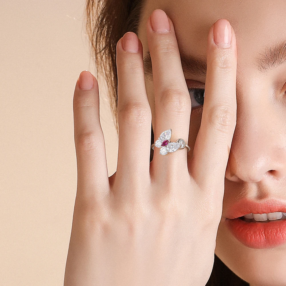 Fine Jewelry Ring Set Custom Jewelry White Gold S925 Sterling Silver With 8A/5A Zircon Diamond Ring Engagement Wedding for Women