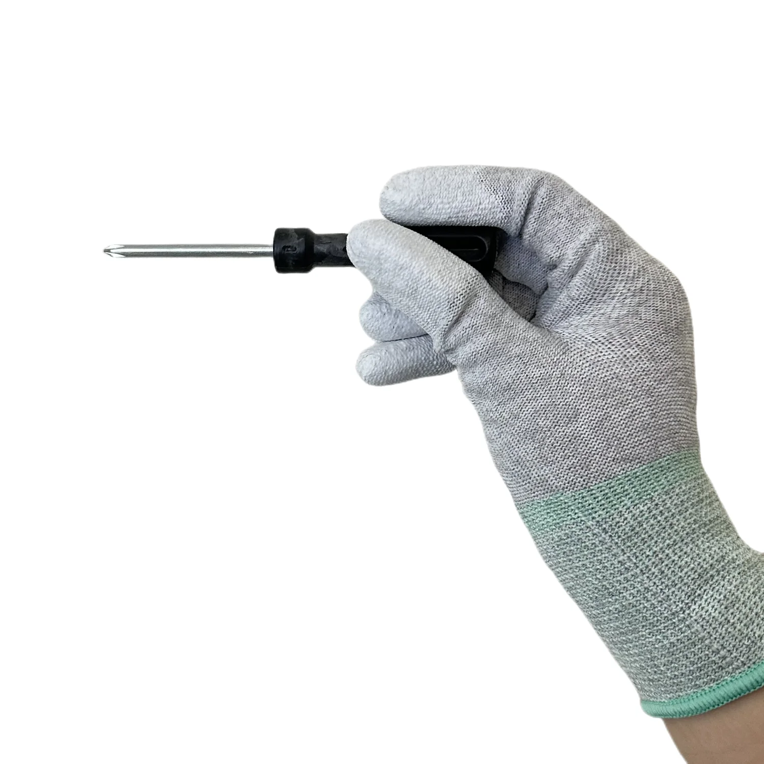 Light Weight Led Industry Conductive Polyester PU Fingertip Coated Electronics Working Antistatic Top Fit Clean ESD Gloves