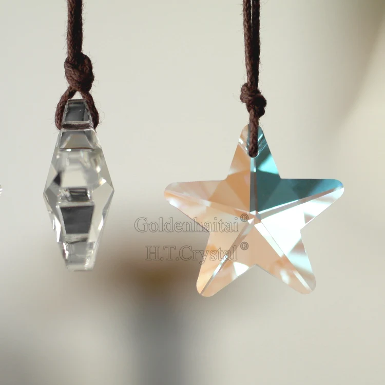 29mm Crystal colorful Star Shaped, Hanging Jewelry Ornament Pendant, Suncatcher Decoration DIY Loose Beads GOLDENHAITAI