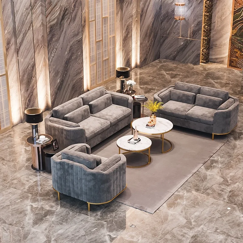 Wholesale Nordic Sectional Sofa luxury office sofa set Furniture Household modern simple bedroom Couch Velvet Living Room Sofa