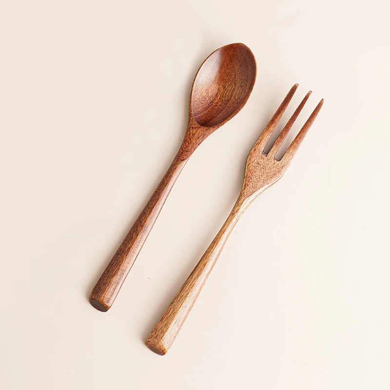 Wood Soup Spoons for Eating Mixing Stirring, Long Handle Spoon with Chinese Japanese Style Kitchen Utensil.