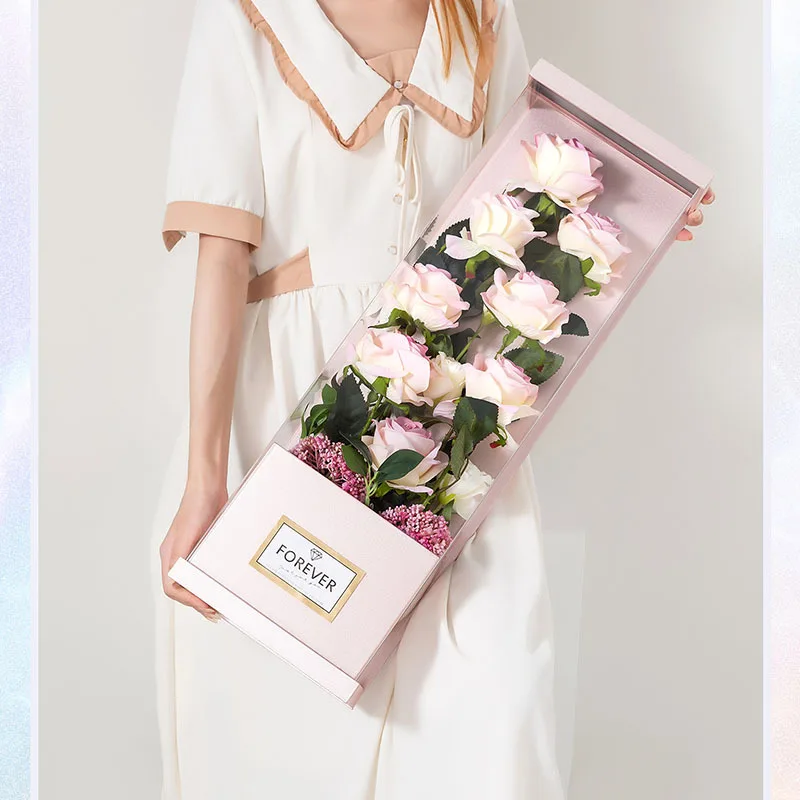 Hebei huiya Dream star rectangle shape box with acrylic,  stock gift box