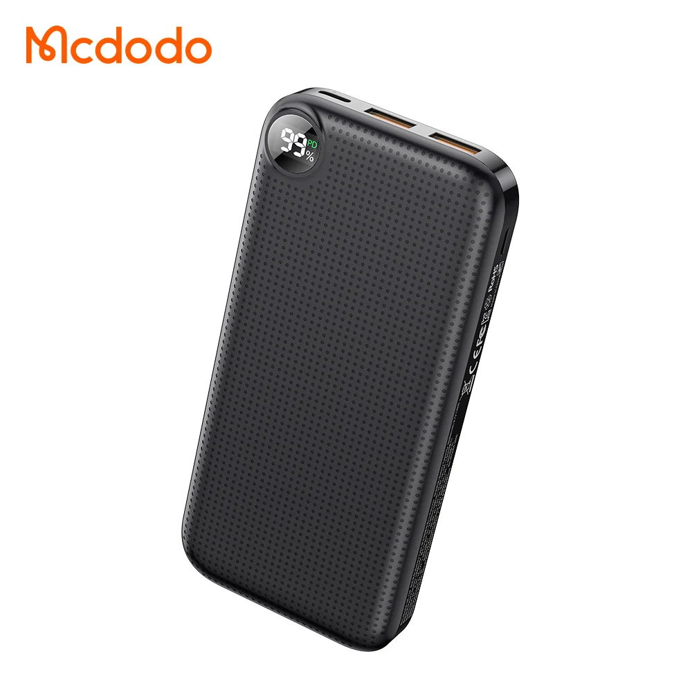 Mcdodo 22,5 Вт PD + QC цифровой дисплей со светодиодом 20000 мАч Высокая мощность Быстрая зарядка мобильный портативный блок питания 20000 мАч для мобильного телефона