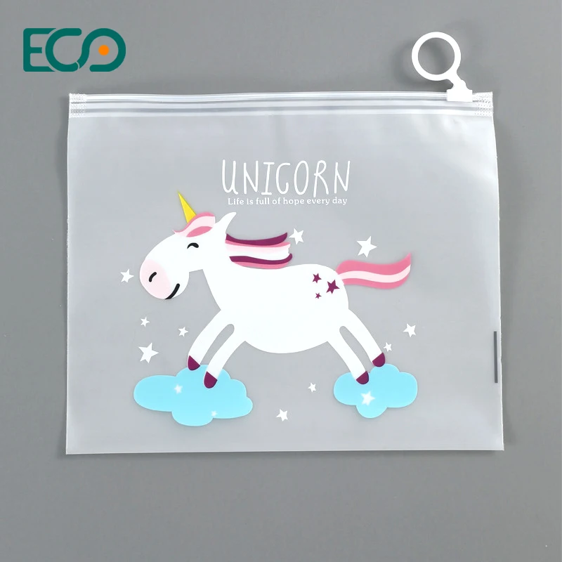 Reusable Printing Transparent Cloth Cosmetic Underwear Bag Ziplock Customized Plastic Package With Zip Lock Warning Text