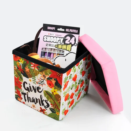 Chair Mat Foldable Floor Kids Gaming Organizer Boxes Cover Lunch for Cushion Folding Sublimation Fabric Storage Box Chair-Pink