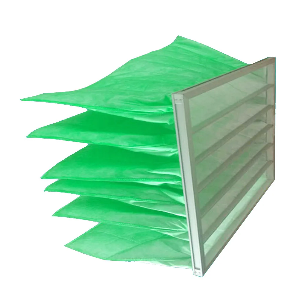 Industrial Ventilation Filters Pocket Filter Type Aluminum Frame Air Filter 90%-95% Efficiency