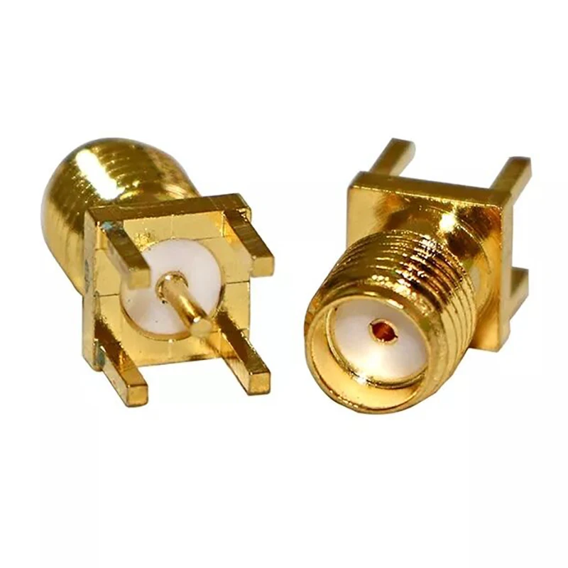 SMA-KE 4 четыре pin позолоченный женский pin основание антенны со штекера на гнездо PCB установки в линии коаксиальный SMA разъем
